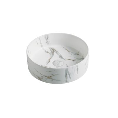 355 x 355 x 115mm White Carrara Marble Round Basin