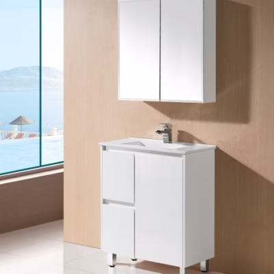 750mm PVC Waterproof Vanity on Legs (L / R Hand Drawers)
