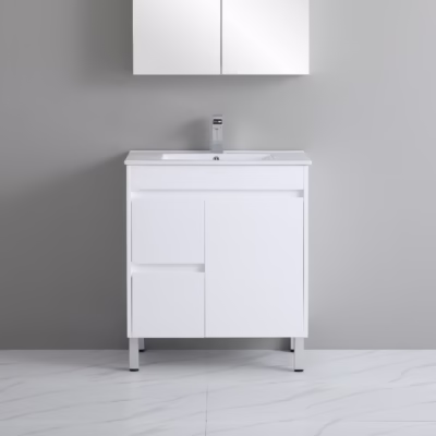 750mm PVC Waterproof Vanity on Legs (R & L Hand Drawers)