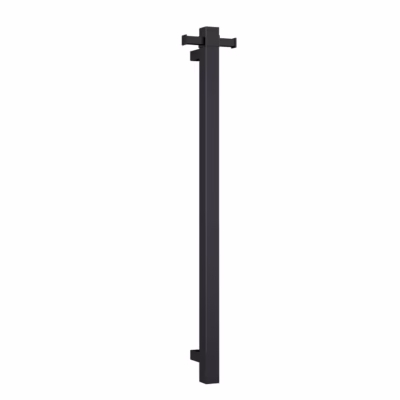 Santorini Matte Black Vertical Heated Towel Rail