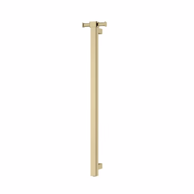 Santorini Brushed Gold Vertical Heated Towel Rail