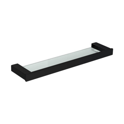 SS ECKIG Black Glass Shelf