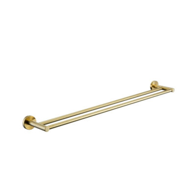 RUND 640mm Brushed Gold Double Towel Rail