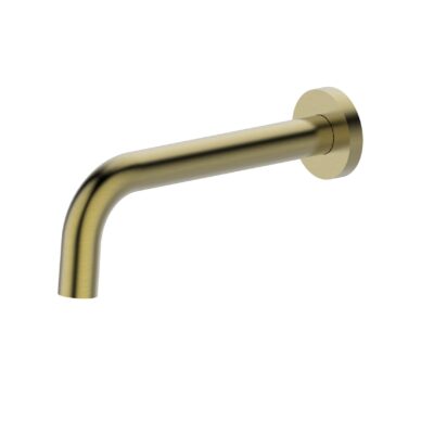 RUND Brushed Gold Curved Wall Spout (200mm)