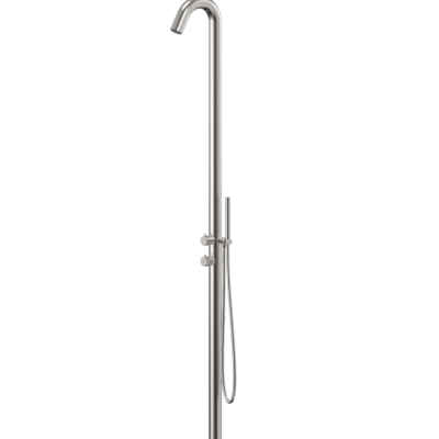 Round Out-Door Use Stainless Steel Freestanding Shower With Handheld Shower