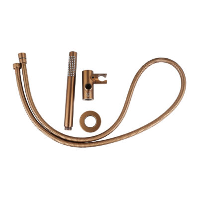 Brushed Copper Shower Rail with Handheld Shower