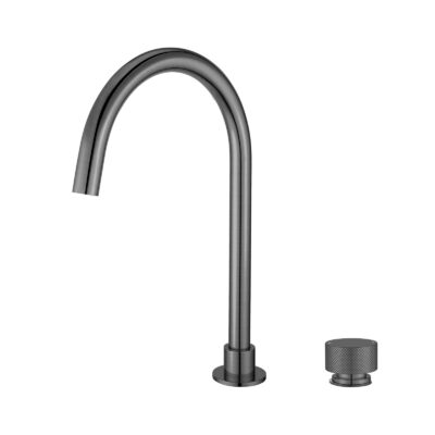 Brushed Gunmetal MOON Brushed Gun Metal Grey Swivel Basin Mixer