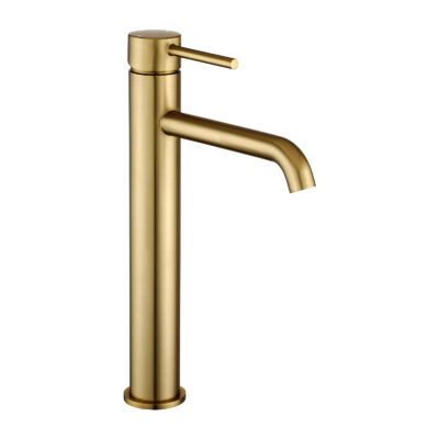 Brushed Brass LUCID PIN Tall Basin Mixer