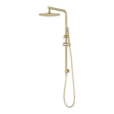 10″ Light Brushed Brass Shower Station