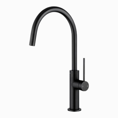 Stainless Steel Black Standard Slim Kitchen Mixer With 360° Swivel Spout