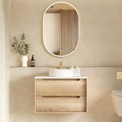 750mm Natural Oak Byron Wall Hung Vanity