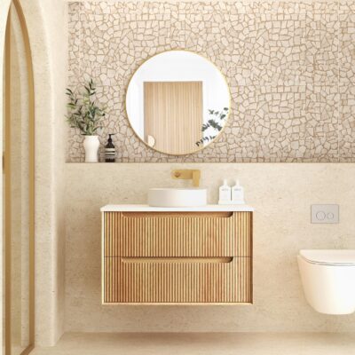 900mm Woodland Oak Byron Fluted Wall Hung Vanity