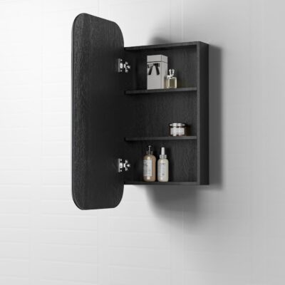 450mm Black Oak Soft Square Newport Shaving Cabinet