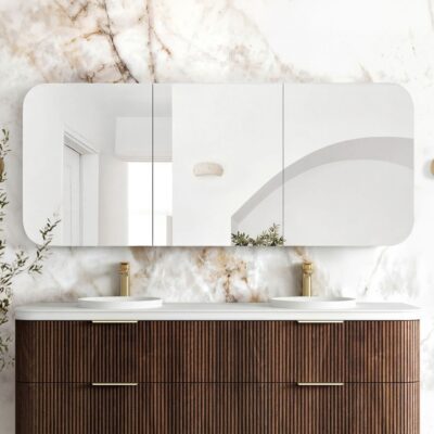 1800mm Sable Walnut Soft Square Newport Shaving Cabinet