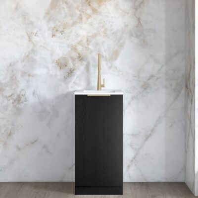 430mm Black Oak Mini Laundry Byron/Bondi with Stone Top & Sink