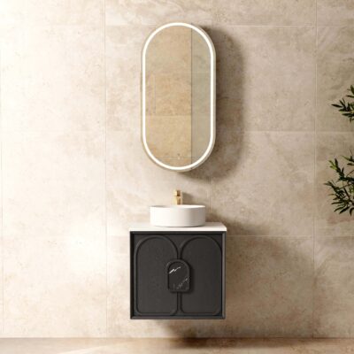 600mm Black Oak Laguna Mark II Wall Hung Vanity
