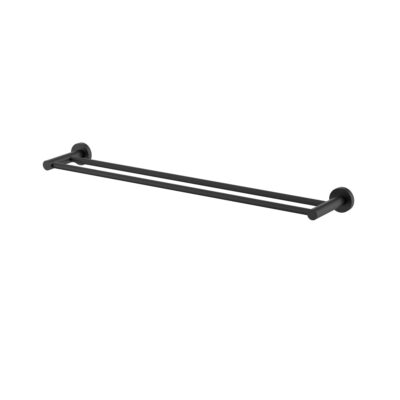 600mm Matte Black Mirage Double Towel Rail
